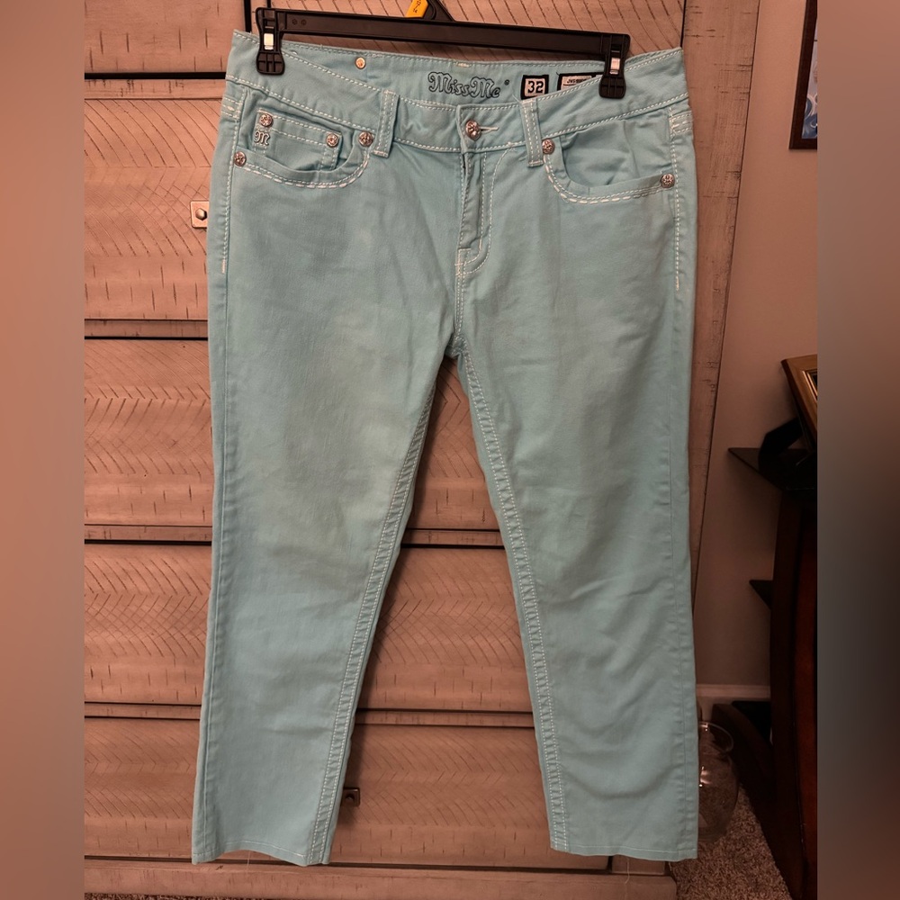 Miss Me Aqua Blue Skinny Jeans - Picture 10 of 10
